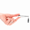 KINK - PINZAS PARA PEZONES PLATEADA FINA CON TRIPLE BOLA DE VIDRIO NEGRO 7 CM - Imagen 2