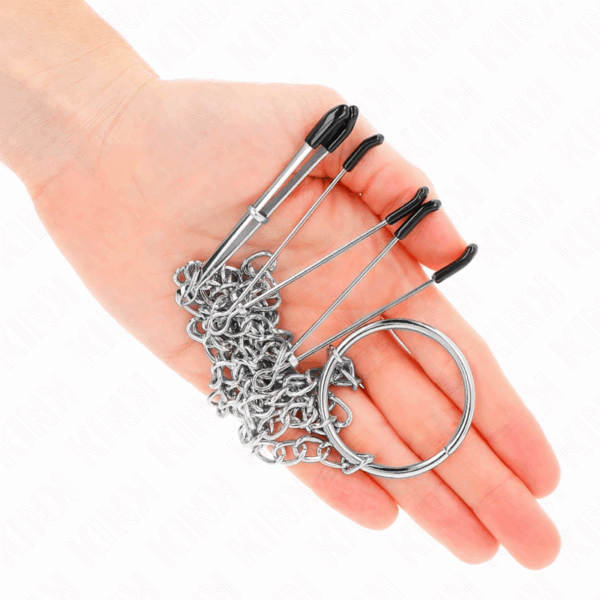 KINK - PINZAS PARA PEZONES Y CLÍTORIS CON CADENA 30 CM MODELO 1 - Imagen 3