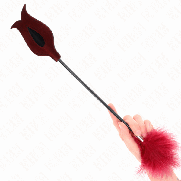 KINK - PLUMAS PARA COSQUILLAS CON PALETA FORMA DE ROSA 38 CM - Imagen 2