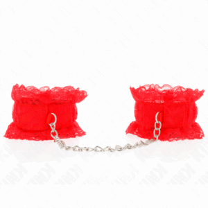 KINK - MUÑEQUERAS ELÁSTICAS DE ENCAJE ROJO