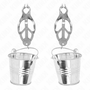 KINK - PINZAS PARA PEZONES ESTILO JAPONÉS CON CUBOS PLATEADO