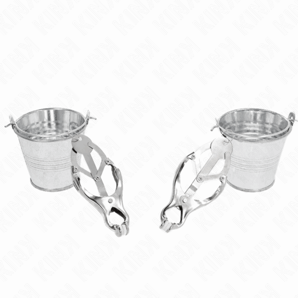 KINK - PINZAS PARA PEZONES ESTILO JAPONÉS CON CUBOS PLATEADO - Imagen 2