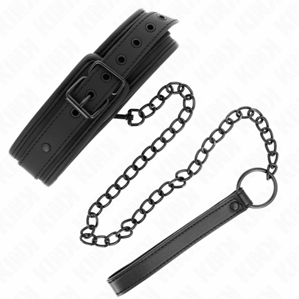 KINK - COLLAR CON CORREA 78 CM BONDAGE DE NEOPRENO MODELO 1 AJUSTABLE 37.5 X 49.5 CM - Imagen 5