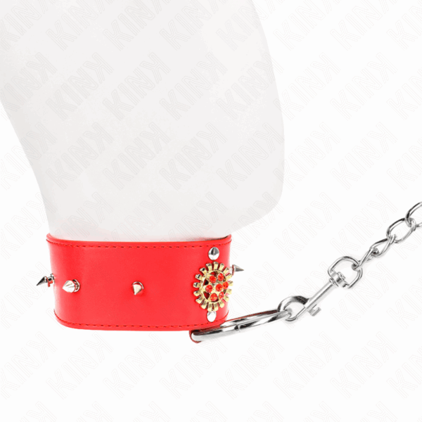 KINK - COLLAR CON CORREA 65 CM CUELLO DE DIAMANTES ROJO AJUSTABLE 35-51 CM X 7 CM - Imagen 3