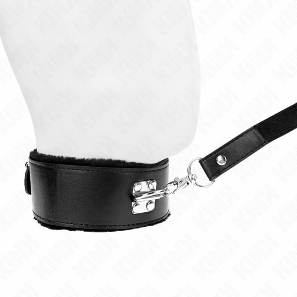 KINK - COLLAR CON CORREA 116 CM CON TACHUELAS PLATEADAS MODELO 4 NEGRO AJUSTABLE 40-48 CM X 6 CM - Imagen 3