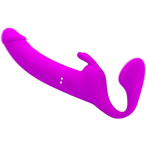 PRETTY LOVE - ZANINI DILDO STRAP-ON SIN ARNÉS 10 VIBRACIONES MORADO - Imagen 2