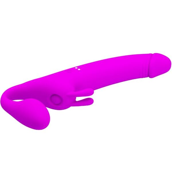 PRETTY LOVE - ZANINI DILDO STRAP-ON SIN ARNÉS 10 VIBRACIONES MORADO - Imagen 4