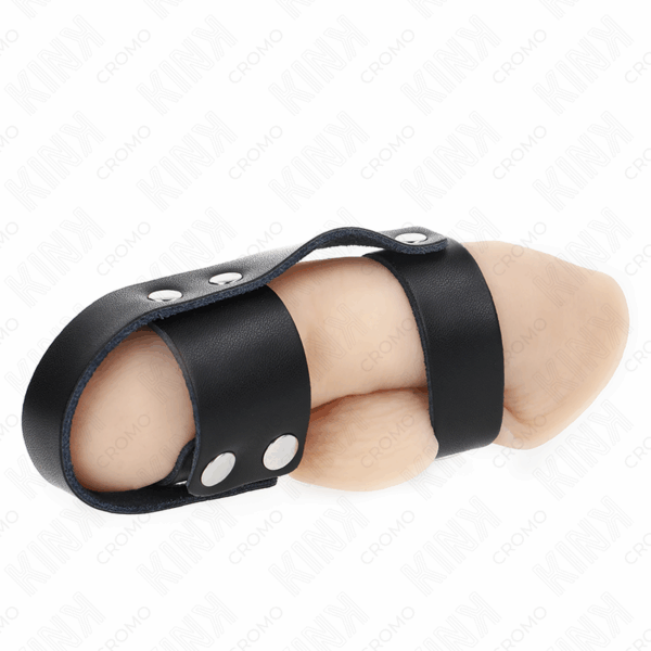 KINK - ANILLO JAULA PENE CUERO CON DIVISOR DE BOLAS AJUSTABLE - Imagen 2