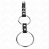 KINK - ANILLO PENE DOBLE 3.8 CM A 5 CM CONECTADOS POR CUERO - Imagen 4