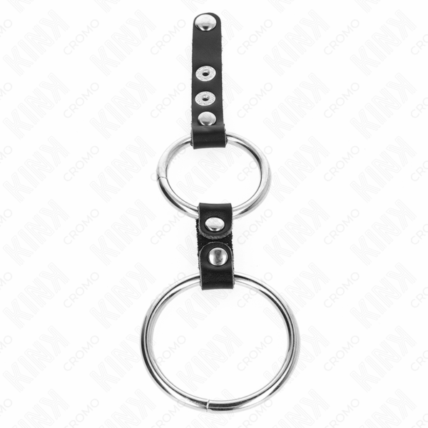 KINK - ANILLO PENE DOBLE 3.8 CM A 5 CM CONECTADOS POR CUERO - Imagen 4