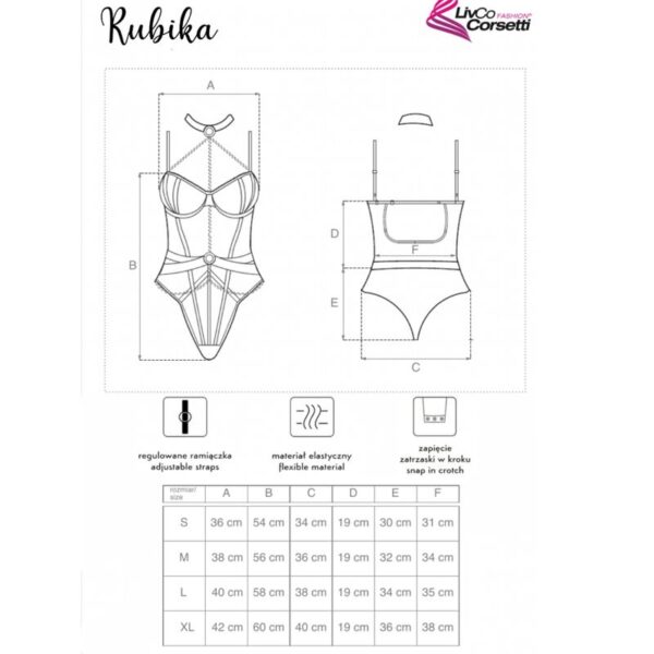 LIVCO CORSETTI FASHION - RUBIKA LC XG079 BODY CON GARGANTILLA NEGRO S - Imagen 4