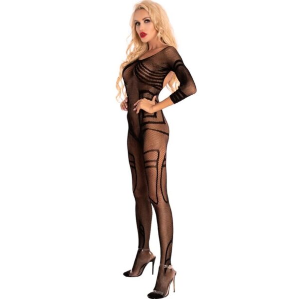 LIVCO CORSETTI FASHION - MONATA LC 17325 BODYSTOCKING CROTCHLESS NEGRO S/L - Imagen 2