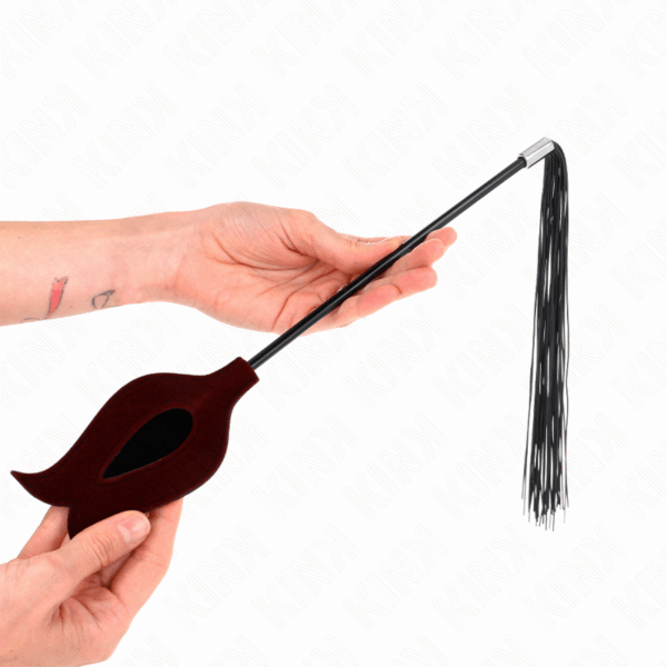 KINK - LÁTIGO DE BORLA DE SILICONA CON FORMA DE ROSA 45 CM - Imagen 3