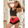 SUBBLIME - 953966 PIJAMA SEXY SATEN Y  ENCAJE NEGRO/ROJO L/XL - Imagen 5