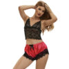 SUBBLIME - 953966 PIJAMA SEXY SATEN Y  ENCAJE NEGRO/ROJO L/XL - Imagen 3