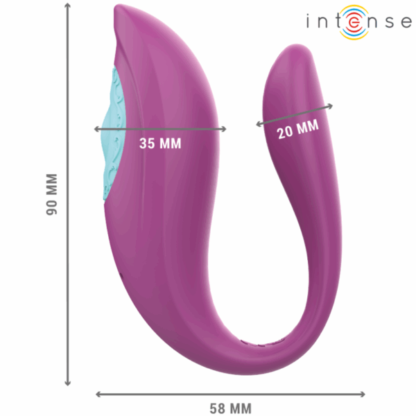 INTENSE - ANNIE ESTIMULADOR  VIBRADOR FORMA DE U MORADO CONTROL REMOTO - Imagen 3