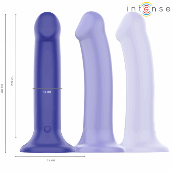 INTENSE - VICTORIA VIBRADOR CON VENTOSA 10 VIBRACIONES AZUL OSCURO CONTROL REMOTO - Imagen 2