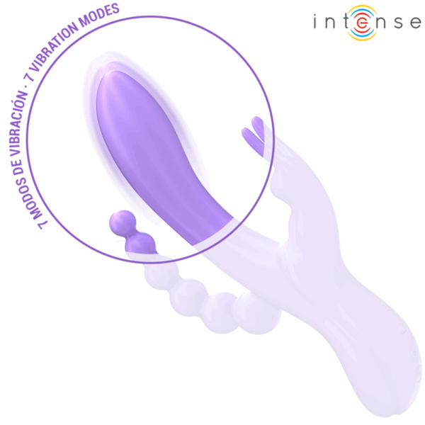 INTENSE - MIKO TRIPLE VIBRADOR RABBIT  ESTIMULADOR  ANAL 7 VIBRACIONES MORADO - Imagen 4