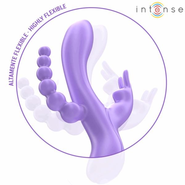 INTENSE - MIKO TRIPLE VIBRADOR RABBIT  ESTIMULADOR  ANAL 7 VIBRACIONES MORADO - Imagen 3
