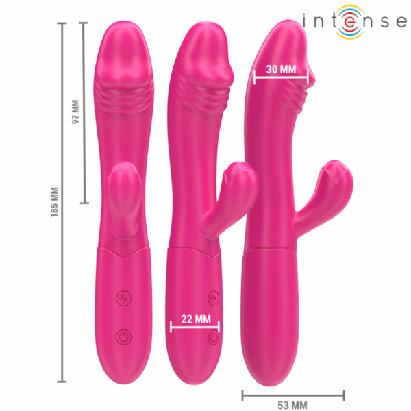 INTENSE - IVY VIBRADOR FLEXIBLE 10 VIBRACIONES CON LENGUA ESTIMULADORA ROSA - Imagen 2
