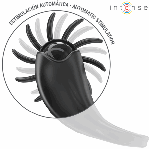 INTENSE - MABEL ANILLO VIBRADOR 10 VIBRACIONES CON ESTIMULADOR DE CLÍTORIS NEGRO - Imagen 3