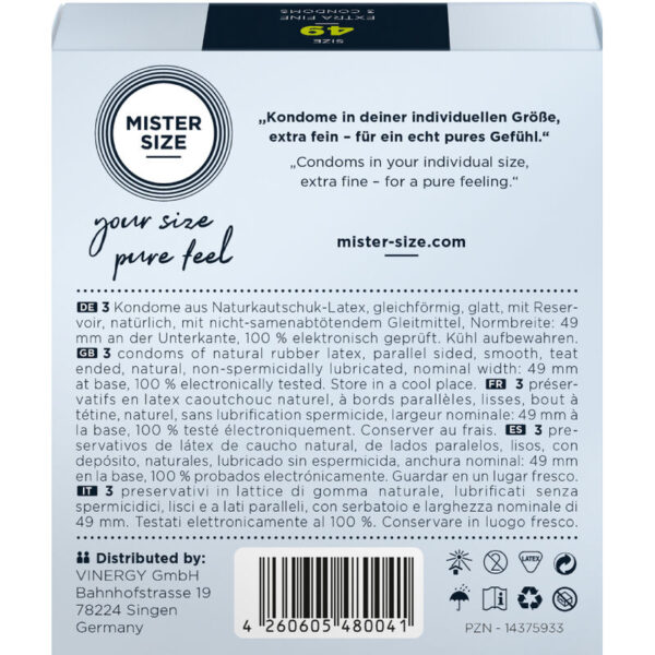 MISTER SIZE - PRESERVATIVOS TALLA S 49 MM (3 UNIDADES) - Imagen 3