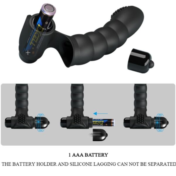 PRETTY LOVE - ALEXANDER VIBRADOR DE DEDO 10 VIBRACIONES NEGRO - Imagen 5