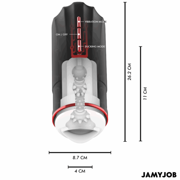 JAMYJOB - MEGABITE MASTURBADOR BOCA AUTOMTICO 5 MODOS ONDAS ESTIMULADORAS Y VIBRACIÓN - Imagen 3
