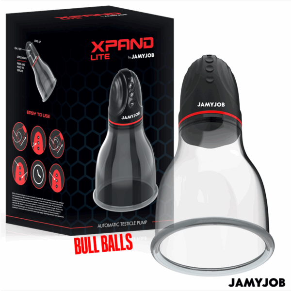 JAMYJOB - XPAND LITE BOMBA AUTOMTICA DE TESTÍCULOS 3 NIVELES DE ONDAS ESTIMULADORAS GRIS