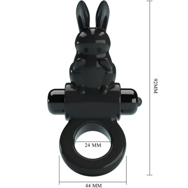 PRETTY LOVE - EXCITING RING ANILLO VIBRADOR RABBIT 10 VIBRACIONES NEGRO - Imagen 3