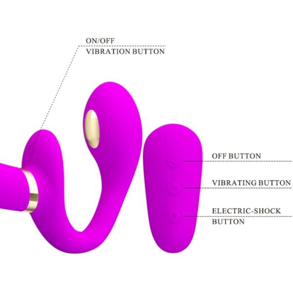 PRETTY LOVE - THUNDERBIRD VIBRADOR DOBLE STRAP-ON CONTROL REMOTO MORADO - Imagen 5