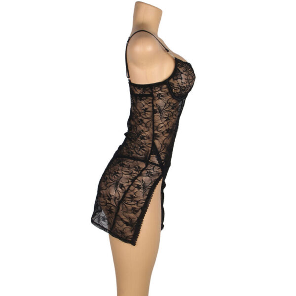 SUBBLIME - 954185 BABYDOLL DE ENCAJE CON TIRANTES AJUSTABLES NEGRO S/M - Imagen 5