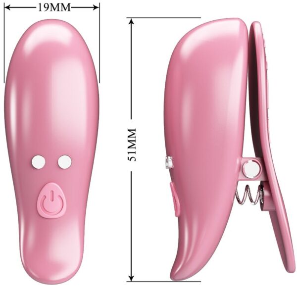 PRETTY LOVE - CAILEY PINZAS PARA PEZONES 10 VIBRACIONES CONTROL REMOTO ROSA - Imagen 5
