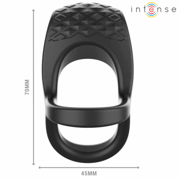 INTENSE - ALEX ANILLO DOBLE VIBRADOR PENE 10 VIBRACIONES NEGRO - Imagen 4