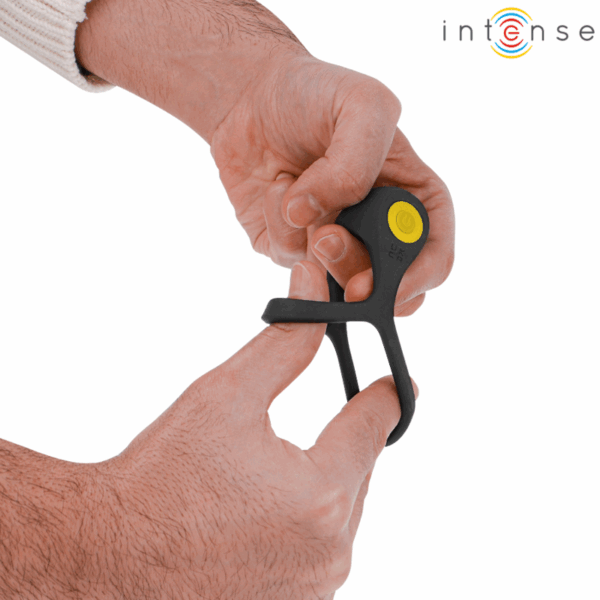 INTENSE - ALEX ANILLO DOBLE VIBRADOR PENE 10 VIBRACIONES NEGRO - Imagen 5