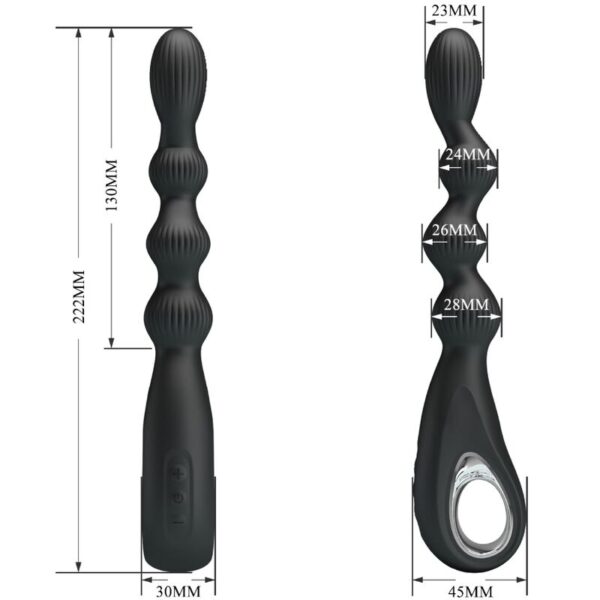 PRETTY LOVE - FEDERER VIBRADOR ANAL 12 VIBRACIONES NEGRO - Imagen 4