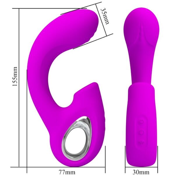 PRETTY LOVE - SIBEL VIBRADOR PUNTO G + ESTIMULADOR CLÍTORIS 10 VIBRACIONES MORADO - Imagen 5