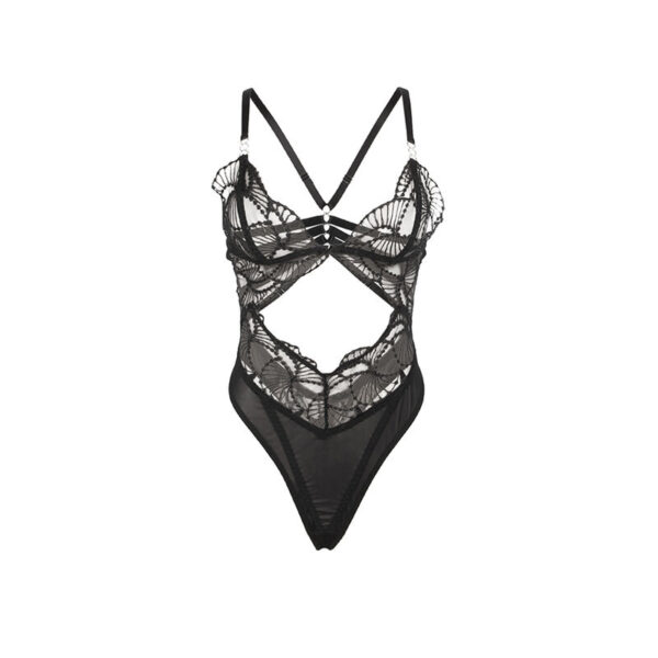 SUBBLIME - 955229 BODY TRANSPARENTE CON ENCAJE HUECO NEGRO L/XL - Imagen 5