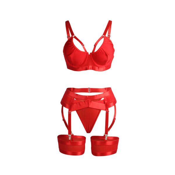 SUBBLIME - 955267 SET SUJETADOR CON LIGUERO BONDAGE ROJO L/XL - Imagen 5