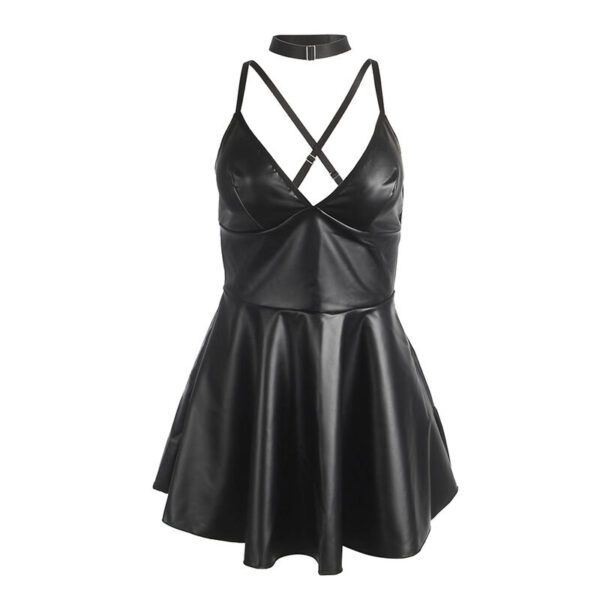 SUBBLIME - 955373 VESTIDO CON TIRANTES DE CUERO NEGRO S/M - Imagen 5