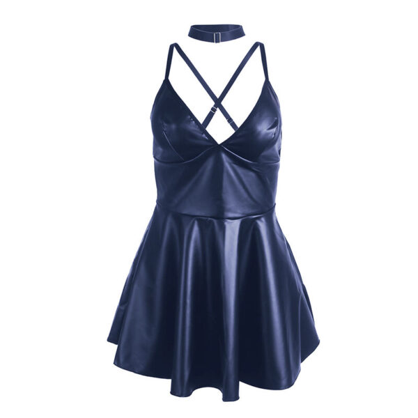 SUBBLIME - 955410 VESTIDO CON TIRANTES DE CUERO AZUL S/M - Imagen 5