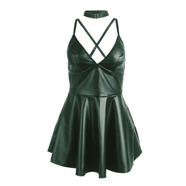 SUBBLIME - 955441 VESTIDO CON TIRANTES DE CUERO VERDE L/XL - Imagen 5