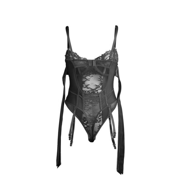 SUBBLIME - 955496 BODY DE ENCAJE CON LAZOS Y LIGAS NEGRO S/M - Imagen 5