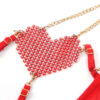 SUBBLIME - 955519 CONJUNTO SUJETADOR CON CADENAS Y CORAZÓN DE MALLA ROJO S/M - Imagen 5