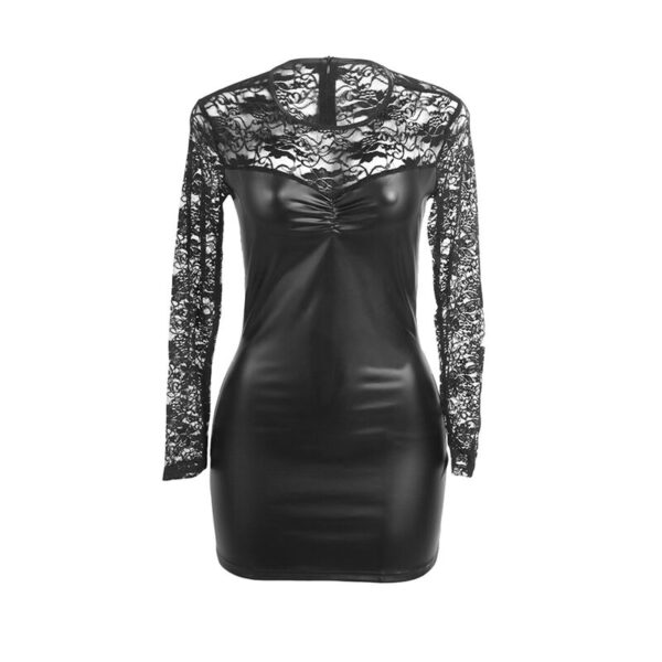 SUBBLIME - 955601 VESTIDO DE MANGA LARGA CON ENCAJE NEGRO L/XL - Imagen 4