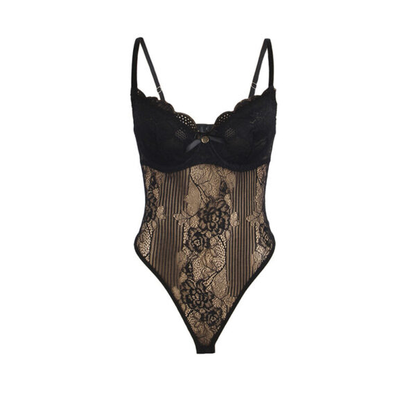 SUBBLIME - 955618 BODY DE ENCAJE CON CIERRE INFERIOR NEGRO S/M - Imagen 4