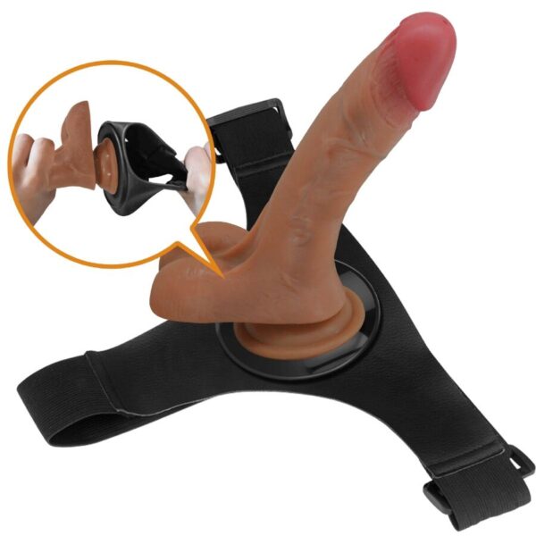PRETTY LOVE - HARNESS BRIEFS UNIVERSAL CON DILDO VIBRACIÓN Y SQUIRTING 15.5 CM MULATO - Imagen 4