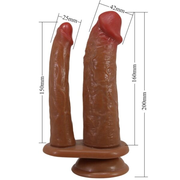 PRETTY LOVE - GORAN DOBLE DILDO REALÍSTICO NATURAL MULATO - Imagen 5