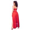 CHILIROSE - CR 4850 SET TOP ROJO Y LEGGINS CON COMPLEMENTOS DORADOS S - Imagen 2