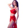 CHILIROSE - CR 4850 SET TOP ROJO Y LEGGINS CON COMPLEMENTOS DORADOS S - Imagen 4